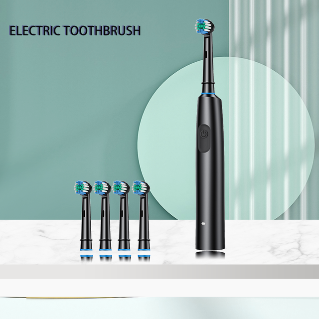 New 2025 Rotating electric toothbrush Adult Timer Brush 5 Mode USB Charger Rechargeable Tooth Brushes 4Replacement