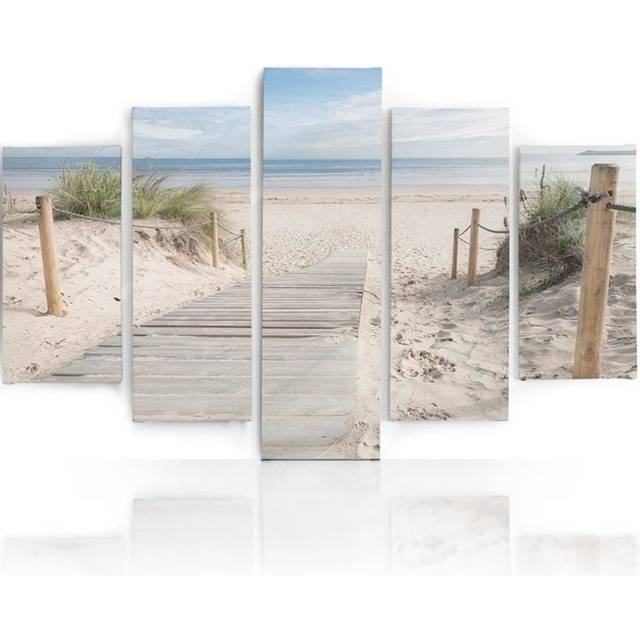 &#39;Sand Underfoot&#39; - 5 Piece Wrapped Canvas Painting Print Set (100cm H X 150cm W)