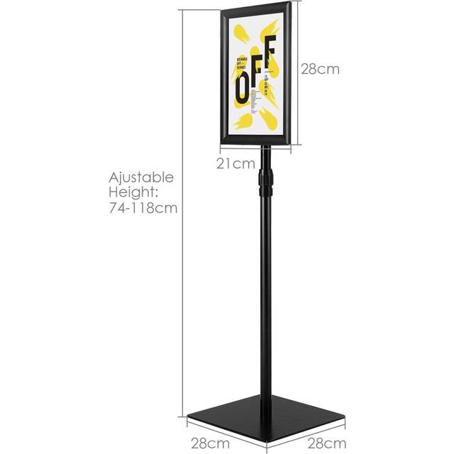 A4 Poster Stand - Silver (73cm H X 30cm W X 28cm D)