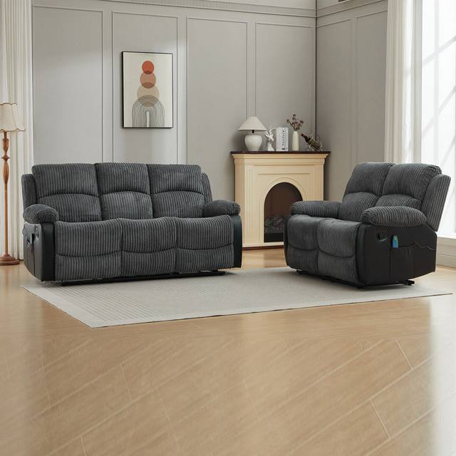 Fabric 241.3cm Reception Sofa - Grey