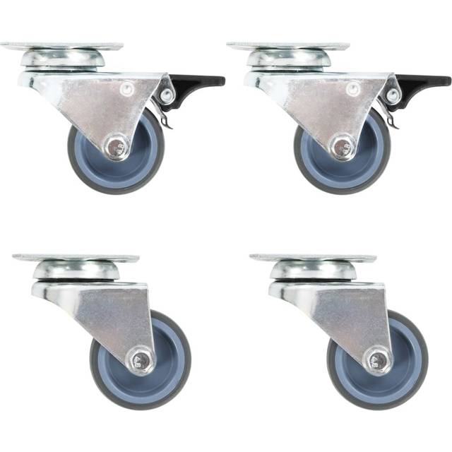 Zalina 8 Piece Twin-wheel Castor Set - Grey (5cm H X 6cm W X 0cm D)
