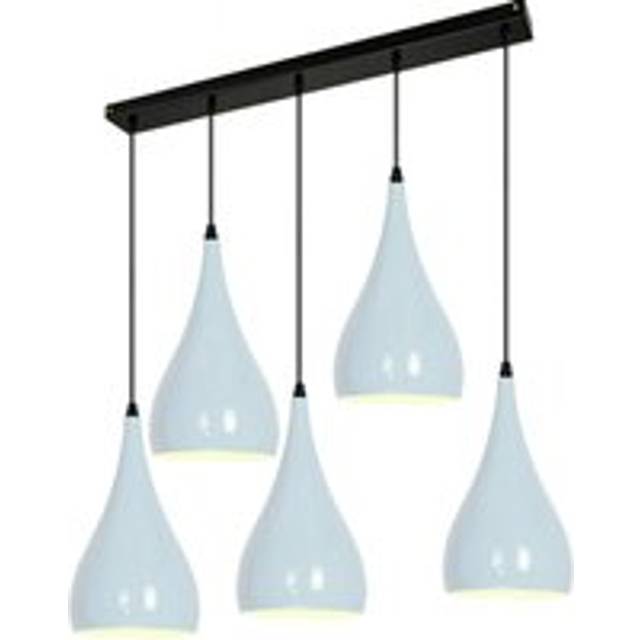 White 5 Outlet Ceiling Light Fixtures Black Hanging Pendant Lighting~1628