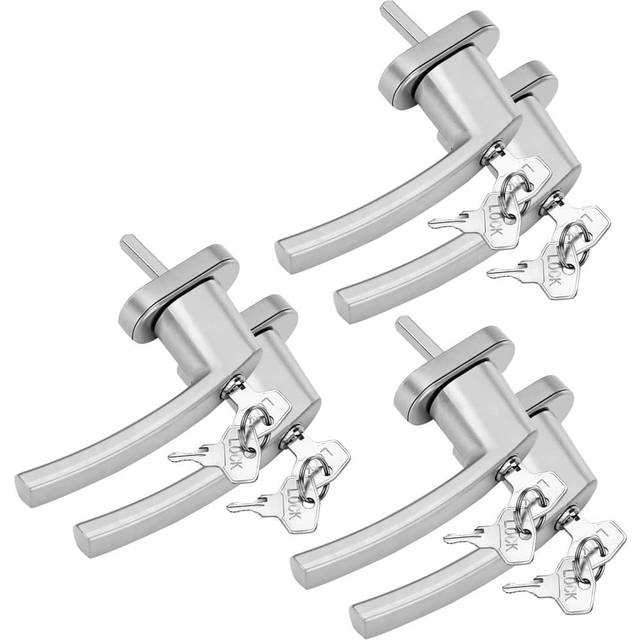 Window Lock 6Pcs Silver Lockable