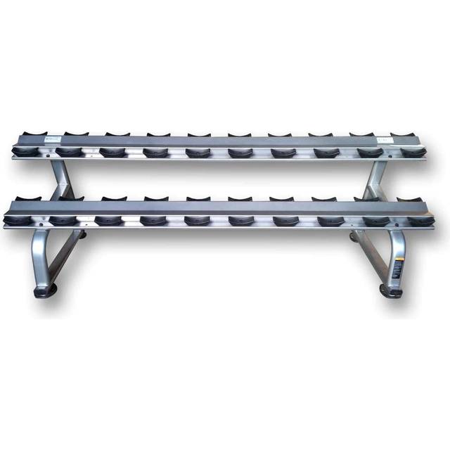 MYO Strength Dumbbell Rack 2 Tier - 10 Pair with Stirrups - Silver