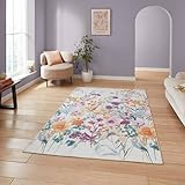 Catherine Lansfield Floral Area Rug - Yellow (Rectangle 122 x 170 cm)