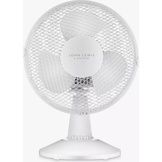 John Lewis Desk Fan, 9 inch, White