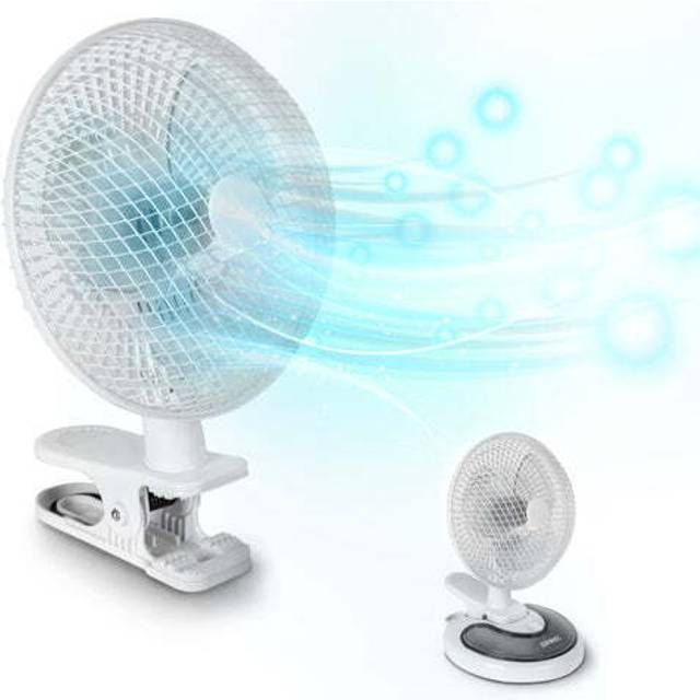 Duronic Mini Desk Fan FN15 | Cooling Fan | Clamp-On, Stand on Desktop, Wall Mount | 2 Speed | Rotating 6 Inch Tilting Head | Adjustable | Electric | P