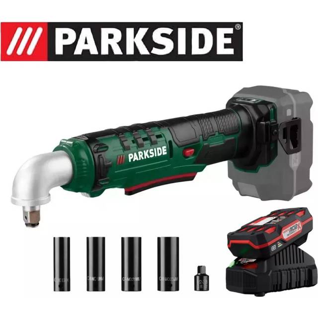 Parkside 20v cordless right angle ratchet impact wrench - no battery & charger