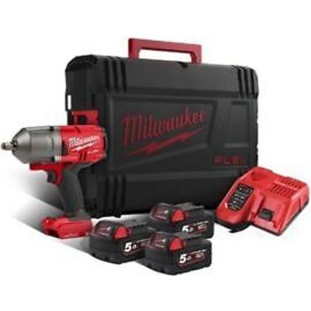Milwaukee M18 Fuel 1/2" High Torque Impact Wrench with Friction Ring Battery & C