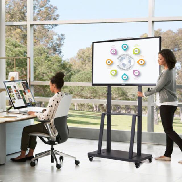 Mobile tv cart floor stand mount height adjustable large trolley for 32- 80" tv