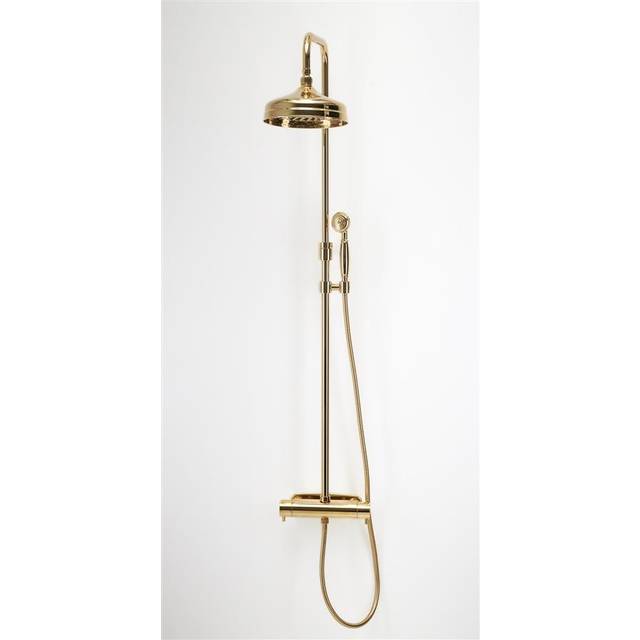 Duschbyggarna Takduschset Colour Line för Badkar med Mix Termostatblandare (Guld/160)