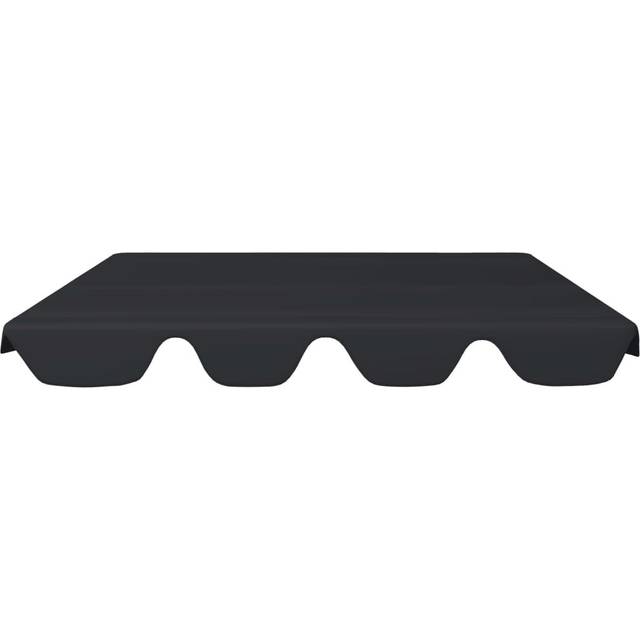 Replacement Canopy for Garden Swing Black 150/130x70/105 cm (18cm H X 150cm D)