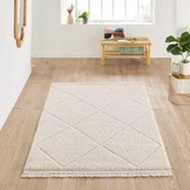 Tonia Fringed Berber-Style Rug - Ecru - 160X230CM