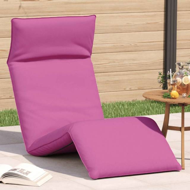 Hopfällbar solstol rosa 175x54x8,5 cm oxfordtyg