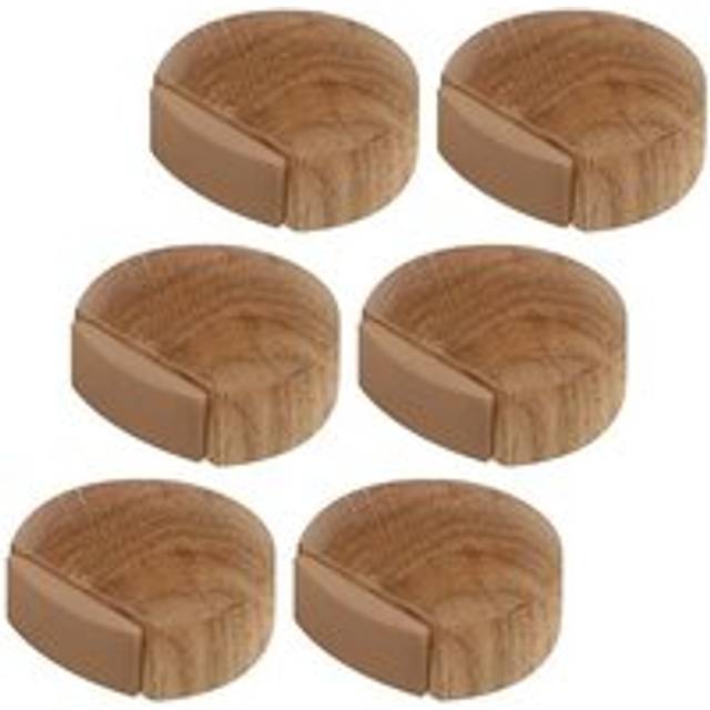 Linghhang - 6 Pieces Door Stops - Adhesive Wooden Door Stop for Floor and Parquet - Adhesive Door Stop - Door Stopper (Natural Oak)