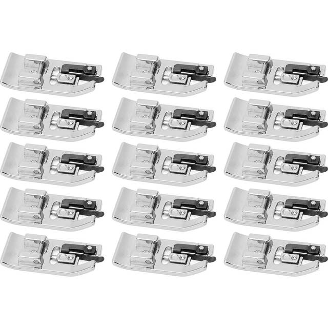 15 Pcs Overlock Presser Foot Universal Stainless Steel Snap On Sewing Machine Presser Foot for Home