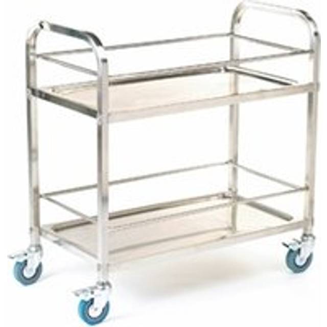 GPC Mobile Shelf Trolley 2 Shelves 100 kg 850 x 445 x 895 mm Silver