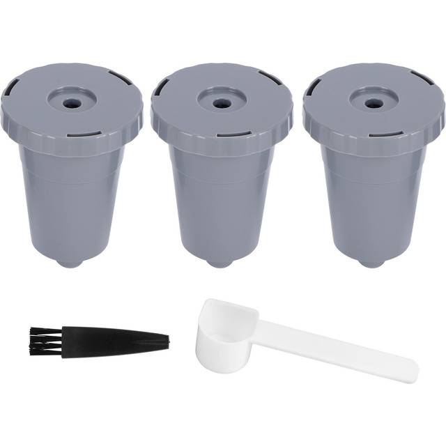 3PCS Refillable Coffee Capsule Reusable Coffee Filter Cup with Brush Spoon Set Fit for keurig