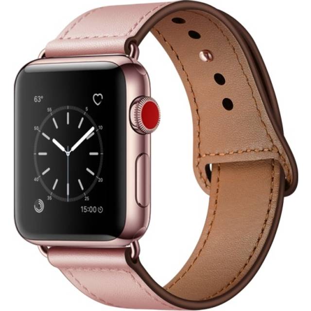 Apple Watch 38mm Läderarmband  -  Rosa (Färg: Rosa)
