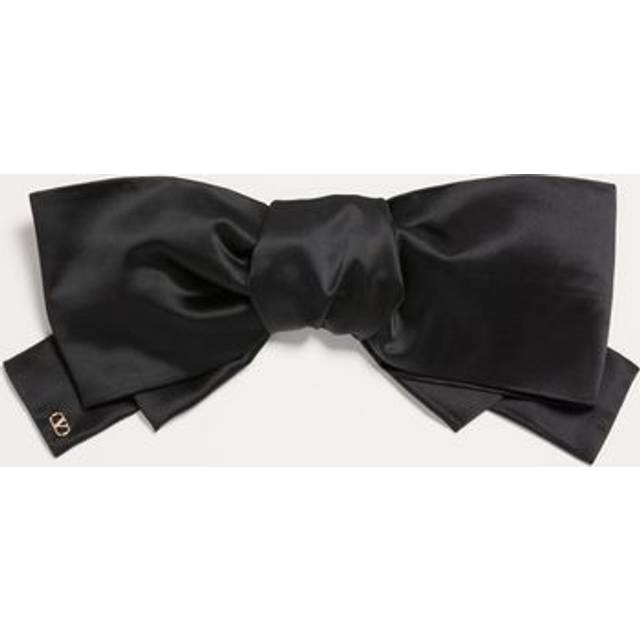 Valentino Garavani Vlogo Signature Satin Bow Hairclip Woman BLACK/GOLD UNI