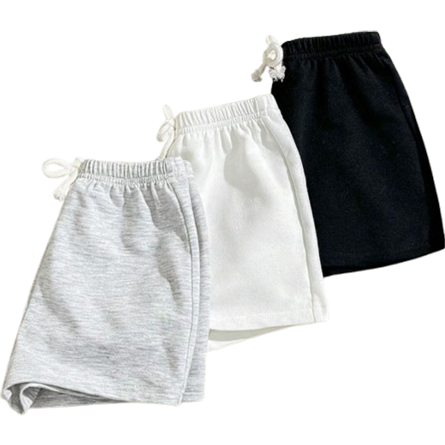 SHEIN Baby Boy Decorative Woven Elastic Waist Sport Shorts 3pcs/Set