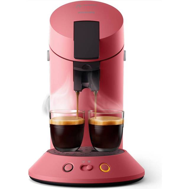 Senseo Original Plus CSA210/35 Coffee Pod-maskin (Coffee Strength Choice, Coffee Boost-teknik, återvunnen plast), mjuk röd