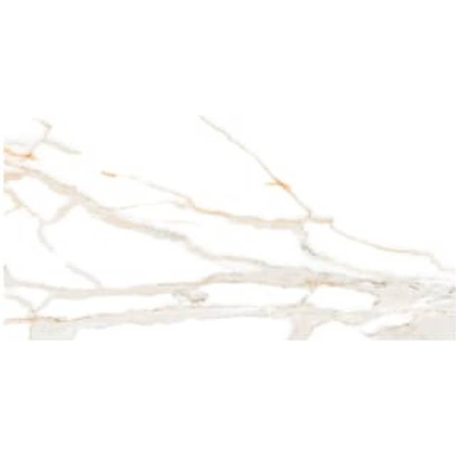 Wickes Calacatta Silk Gold Polished Porcelain Wall & Floor Tile - 600 x 300mm - Sample - White