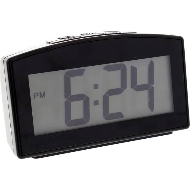 Wm.Widdop LCD Alarm Clock Loud Buzzer,Light,Snz,12/24 Black