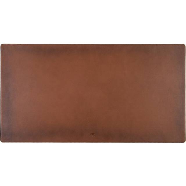 Solo Pelle Högkvalitativt skrivbordsunderlägg läder för kontorsbord – handgjorda läderskrivunderlägg – ädel skrivbordsunderlägg (konjak brun, 48 cm x 90 cm)