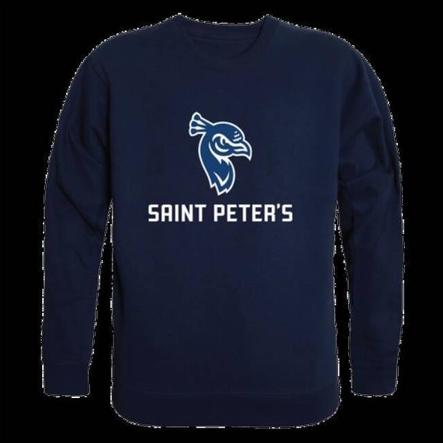 W Republic 508-473-NVY-01 Saint Peters University Peacocks College Crewneck Sweatshirt, Navy - Small