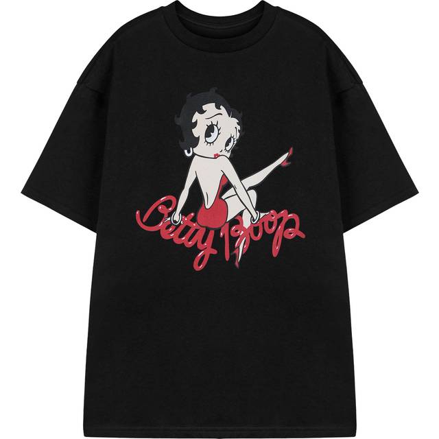 (Large) Betty Boop Short Sleeved T-Shirt (Womens Black)