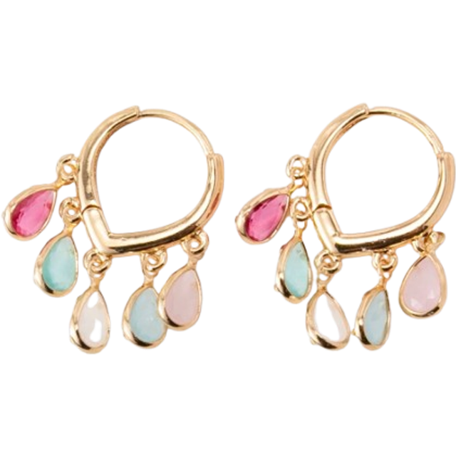 SHEIN 1 Pair Fashionable High-End Luxury Shiny Elegant Cute High-Quality Golden, Silver, Pink, Colorful, Pearl White Teardrop, Heart, Floral, Round Zirconia