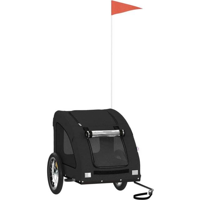 vidaXL Pet Bike Trailer Black Oxford Fabric and Iron