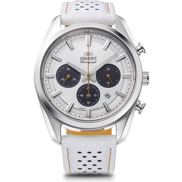 ORIENT TRN-TX0308S (Contemporary Solar Powered Chronograph Men's Leather Limited) Round Watch White
