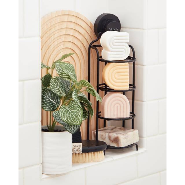 Self Draining Shower Caddy - Bathroom Shower Organizer with Suction Cup | Rustproof Shower Rack & Bar Soap Holder for Shower | Soap Dish for Shower |