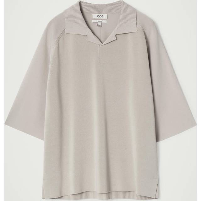 Colour-Block Double-Faced Polo Shirt in Beige - XS