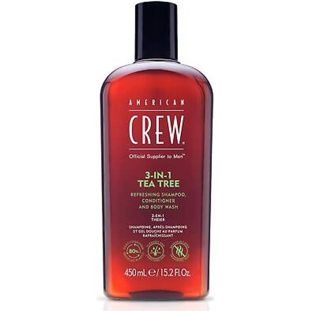 American Crew Shampoo, Conditioner & Body Wash for Men, 3-in-1, Tea Tree Scent, 15.2 Fl Oz