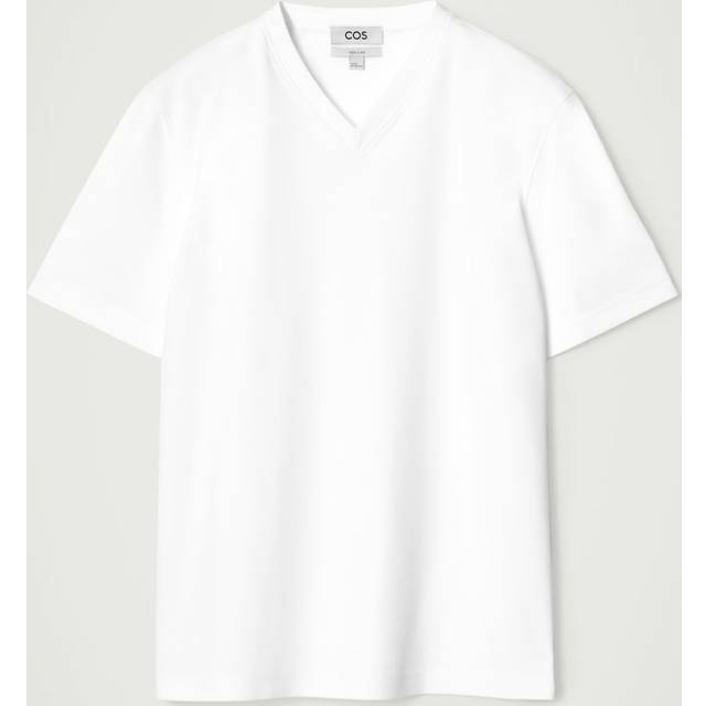 Interlock Cotton V-Neck T-Shirt - White - XL