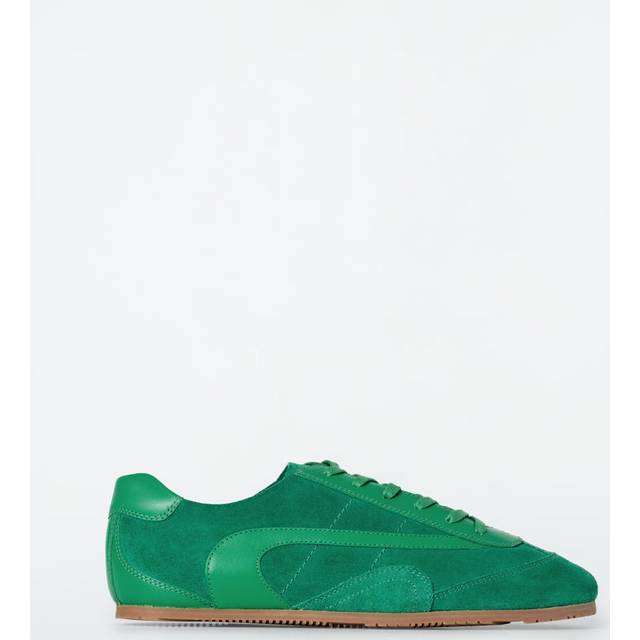 Minimal Leather Trainers - Green - 39
