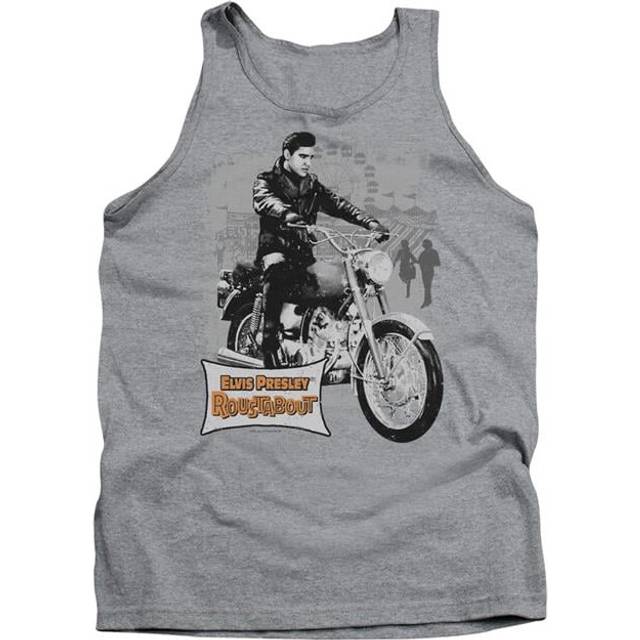Trevco Sportswear ELV393-TK-5 Elvis Presley Roustabout Poster Adult Tank Top, Athletic Heather - 2X