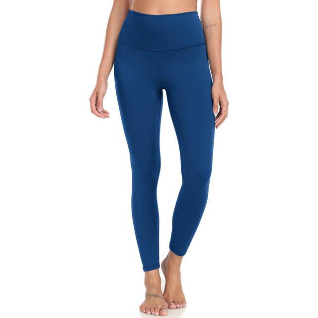 "Colorfulkoala Women's High Waisted Tummy Control Workout Leggings Full Length Ultra Soft Yoga Pants 28"""" (L  Classic Blue)"