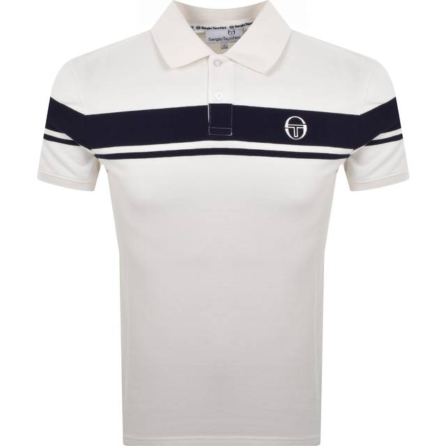 Young Line Polo Shirt - Gardenia/Maritime Blue