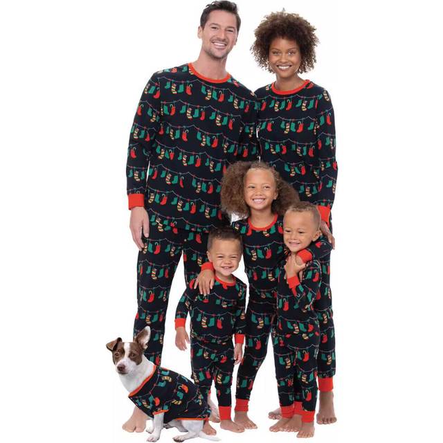 (Dog-L) UK Family Matching Christmas Pyjamas Adult Kids Xmas Nightwear Pajamas Pjs Set