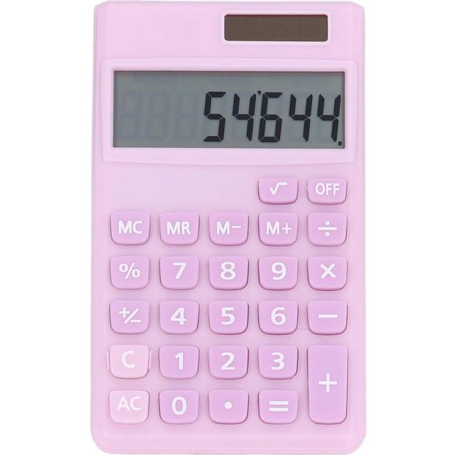 Calculators 8 Digit Solar Battery Dual Power Handheld Pocket Calculator with Large LCD Display Big purple