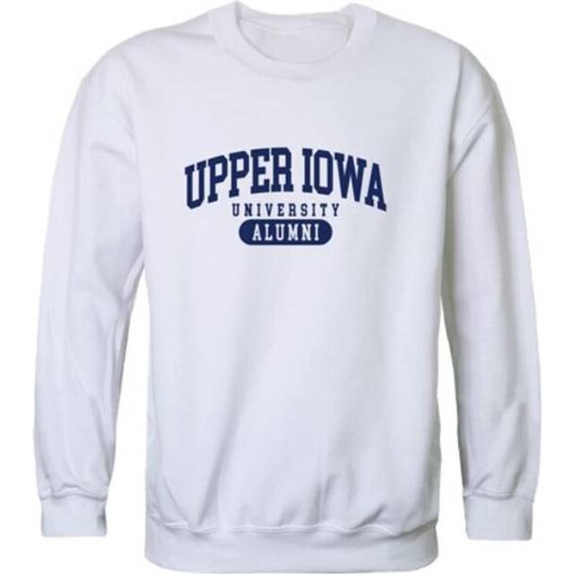 W Republic 560-681-WHT-04 Upper Iowa University Peacocks Alumni Fleece Pullover Crewneck Sweatshirt, White - Extra Large