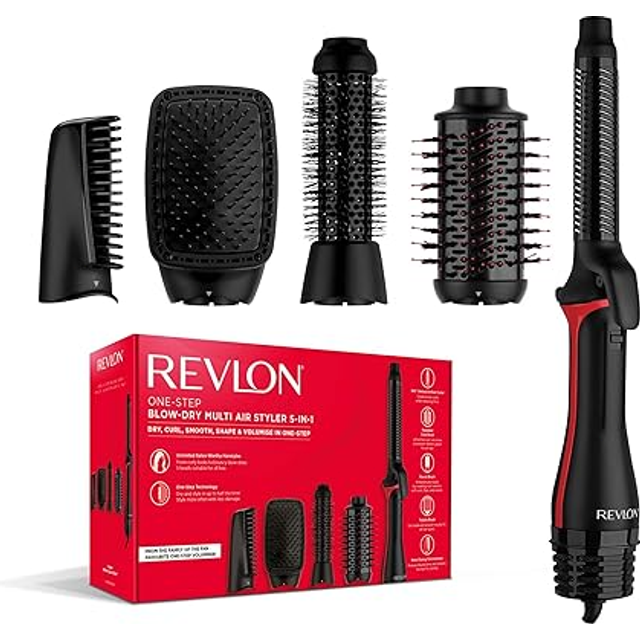 REVLON One-StepTM Blow-Dry Multi Air Styler 5-in-1 (Detachable Heads, Curler, Dryer, Volumiser, Styler and Shape Enhanc