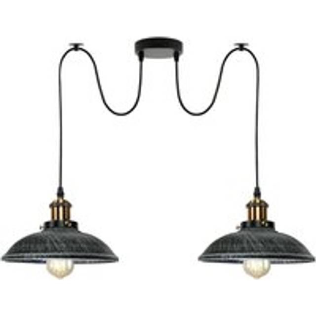 2 Way Vintage Chandelier Ceiling Spider Light Industrial Pendant Lamp ~4941 - With Bulb