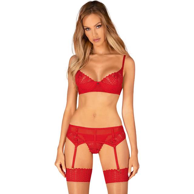 Obsessive Ingridia Lingeri Sæt - Rød