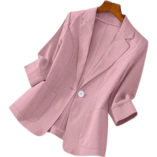 Franclia Women&#39;s Spring & Autumn Stand Collar Long Sleeve Casual Solid Color Blazer