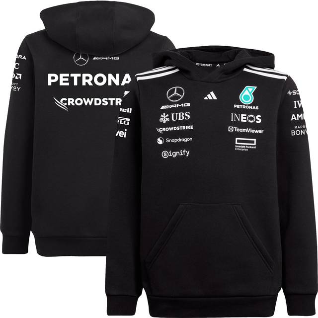 Mercedes AMG Petronas adidas F1 2025 Team Hoodie - Black - Kids